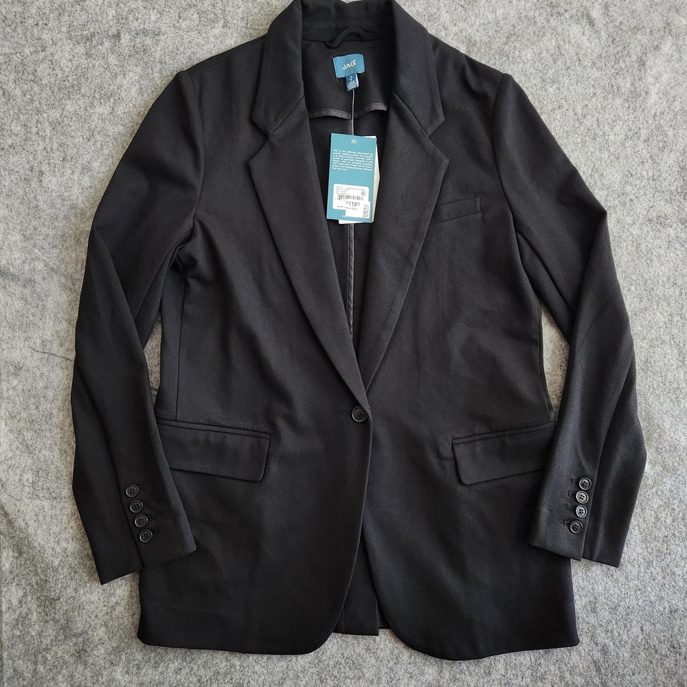 Jag Classic Pointe Blazer Jacket Women's Small Black Business Casual Career NWT